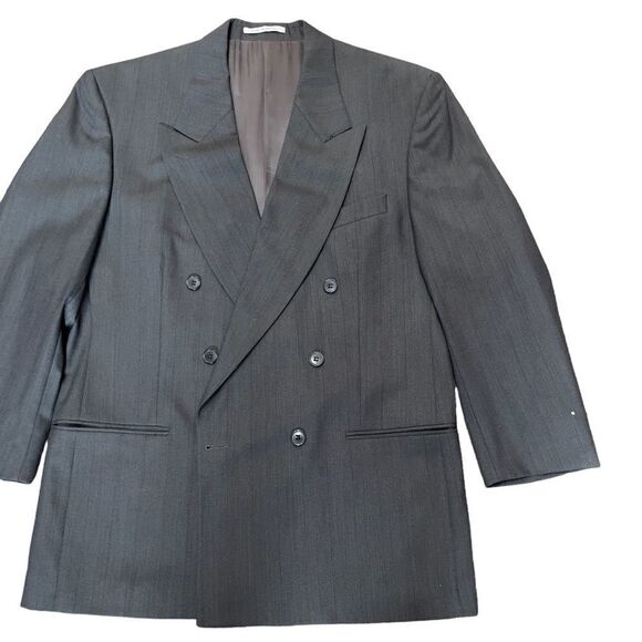 YSL Men’s Gray Double-breasted Suit Sz 42L - Picture 3 of 16
